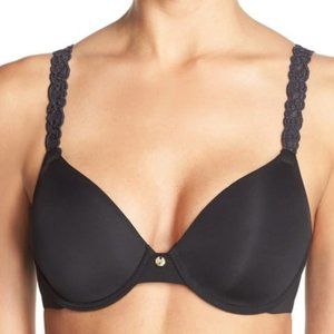 NWT Natori Pure Luxe Full Fit Bra, Black, 34C